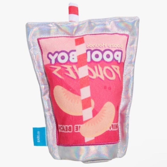 Pool Boy Pouch Summer Drink Squeaky Crinkle Bark Box Dog Toy - Picture 4 of 9